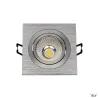 NEW TRIA 77, encastré de plafond intérieur, simple, carré, alu brossé, LED, 8W, 3000K, clips ressorts