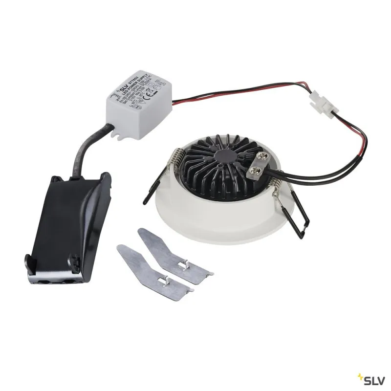 NEW TRIA 68, encastré de plafond intérieur, simple, rond, blanc mat, LED, 5,3W, 3000K, clips ressorts