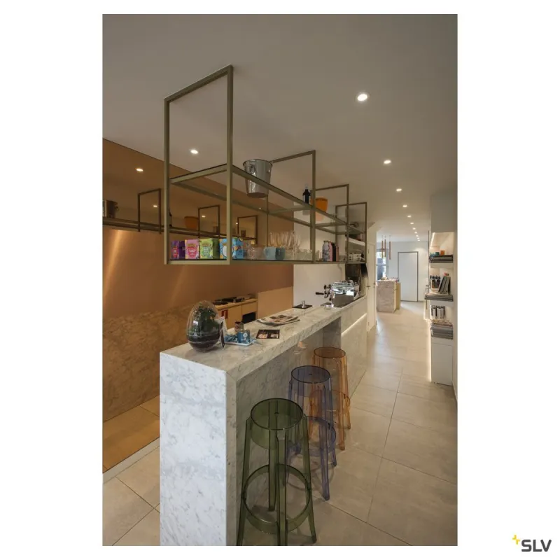 NEW TRIA 68, encastré de plafond intérieur, simple, rond, blanc mat, LED, 5,3W, 3000K, clips ressorts