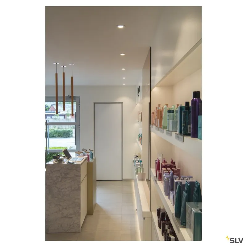 NEW TRIA 68, encastré de plafond intérieur, simple, rond, blanc mat, LED, 5,3W, 3000K, clips ressorts