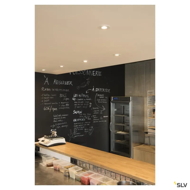 NEW TRIA 78, encastré de plafond intérieur, simple, rond, blanc, GU10/QPAR51, 50W max, clips ressorts