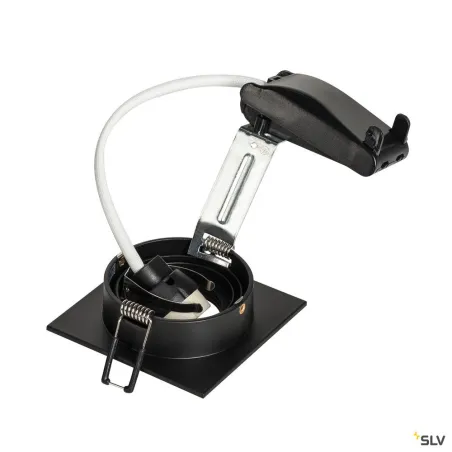 NEW TRIA 78, encastré de plafond intérieur, simple, carré, noir, GU10/QPAR51, 50W max, clips ressorts