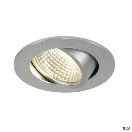 NEW TRIA 68, encastré de plafond intérieur, simple, rond, alu brossé, LED, 5,3W, 3000K, clips ressorts