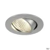 NEW TRIA 68, encastré de plafond intérieur, simple, rond, alu brossé, LED, 5,3W, 3000K, clips ressorts