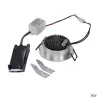 NEW TRIA 68, encastré de plafond intérieur, simple, rond, alu brossé, LED, 5,3W, 3000K, clips ressorts