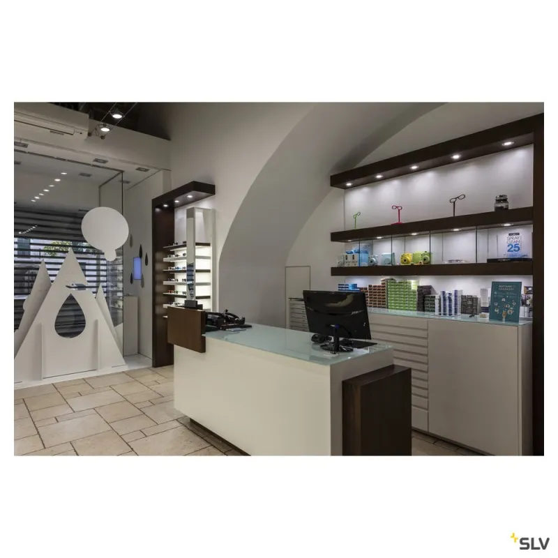 NEW TRIA 68, encastré de plafond intérieur, simple, rond, alu brossé, LED, 5,3W, 3000K, clips ressorts
