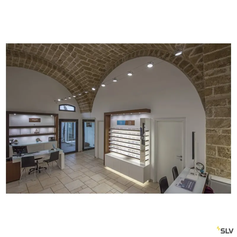 NEW TRIA 68, encastré de plafond intérieur, simple, rond, alu brossé, LED, 5,3W, 3000K, clips ressorts