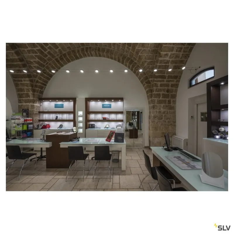 NEW TRIA 68, encastré de plafond intérieur, simple, rond, alu brossé, LED, 5,3W, 3000K, clips ressorts