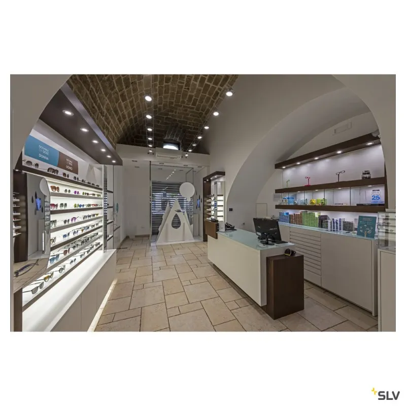 NEW TRIA 68, encastré de plafond intérieur, simple, rond, alu brossé, LED, 5,3W, 3000K, clips ressorts