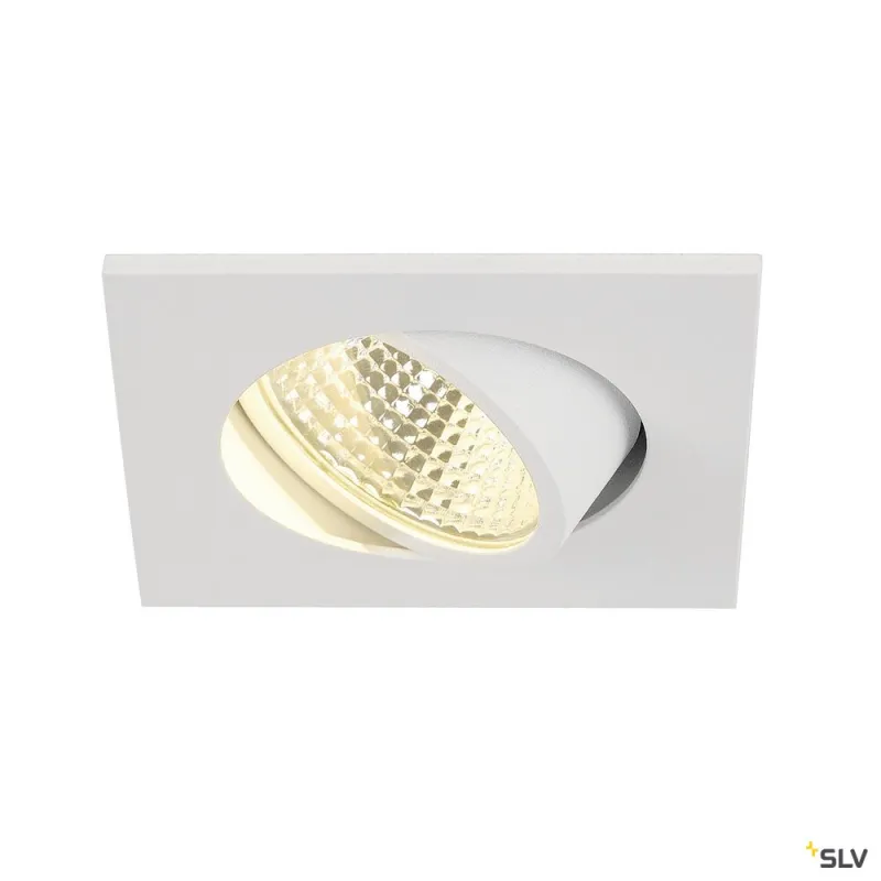 NEW TRIA 68, encastré de plafond intérieur, simple, carré, blanc mat, LED, 5,3W, 3000K, clips ressorts
