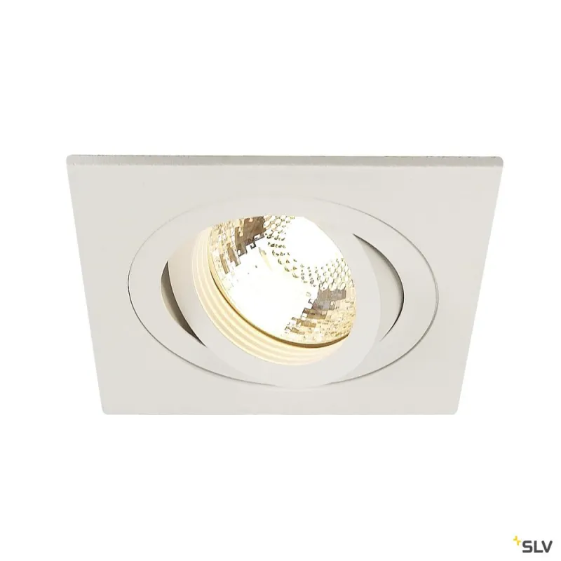 NEW TRIA 78, encastré de plafond intérieur, simple, carré, blanc, GU10/QPAR51, 50W max, clips ressorts