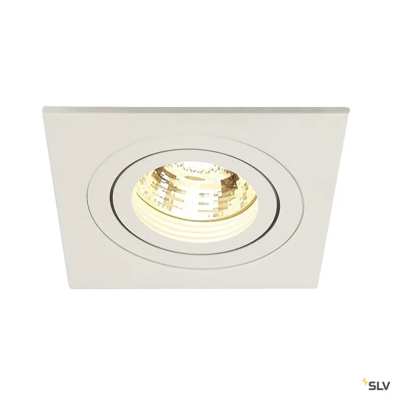 NEW TRIA 78, encastré de plafond intérieur, simple, carré, blanc, GU10/QPAR51, 50W max, clips ressorts