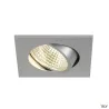 NEW TRIA 68, encastré de plafond intérieur, simple, carré, alu brossé, LED, 5,3W, 3000K, clips ressorts