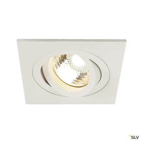 NEW TRIA 78, encastré de plafond intérieur, simple, carré, blanc , GU10/QPAR51, 50W max, lames ressorts