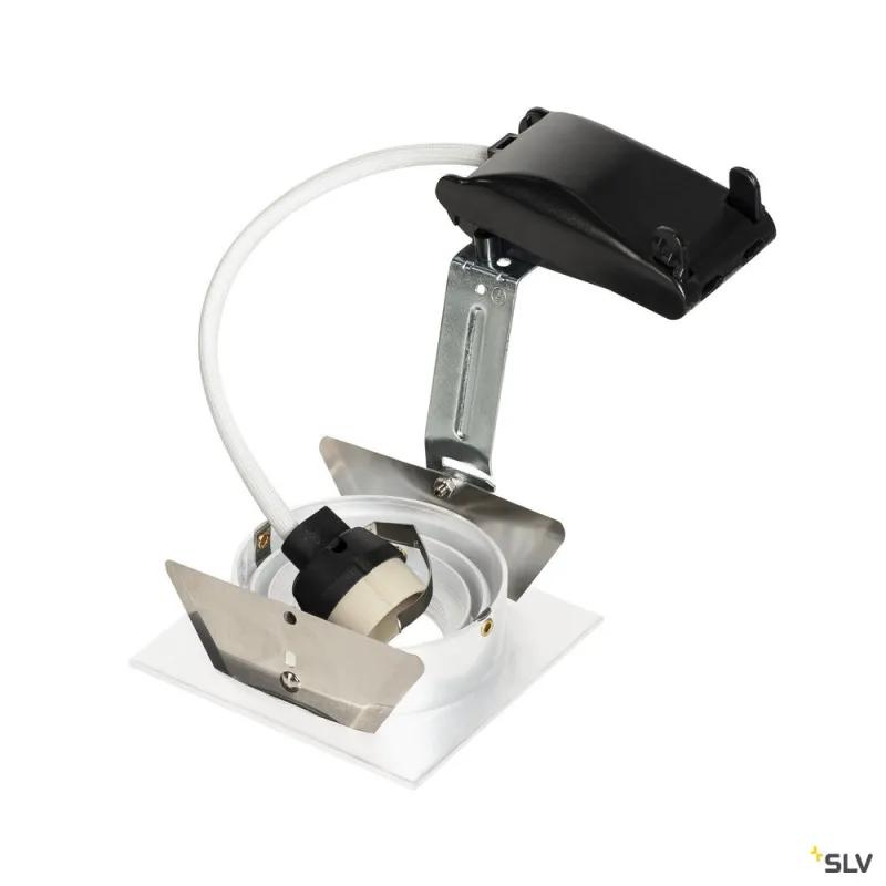 NEW TRIA 78, encastré de plafond intérieur, simple, carré, blanc , GU10/QPAR51, 50W max, lames ressorts