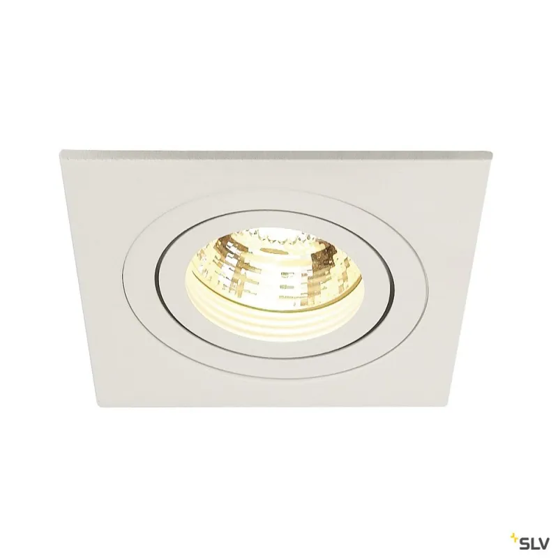 NEW TRIA 78, encastré de plafond intérieur, simple, carré, blanc , GU10/QPAR51, 50W max, lames ressorts