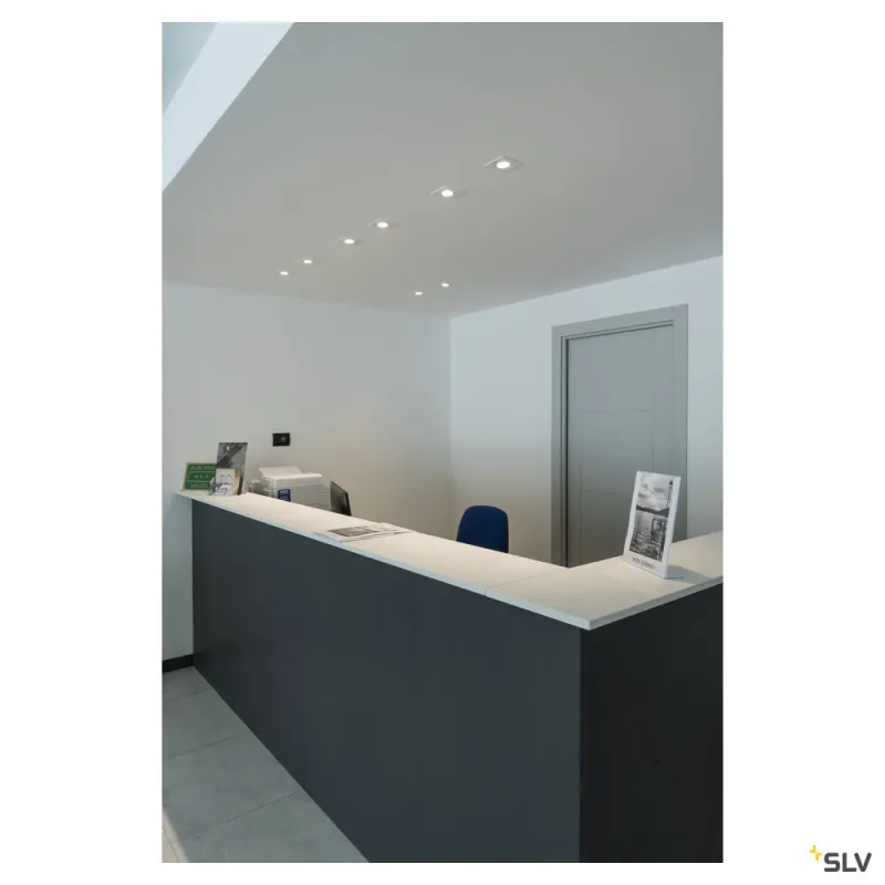 NEW TRIA 78, encastré de plafond intérieur, simple, carré, blanc , GU10/QPAR51, 50W max, lames ressorts