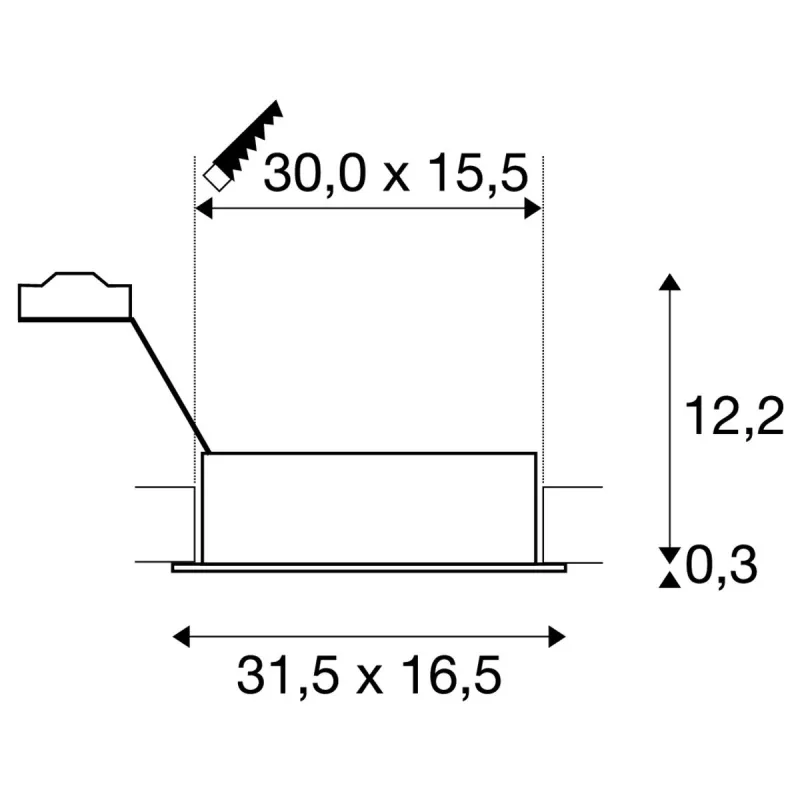 NEW TRIA 300, encastré de plafond intérieur, double, noir mat, GU10/QPAR111, 2x 75W max, clips ressorts
