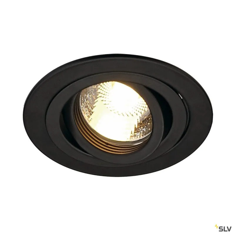 NEW TRIA 78, encastré de plafond intérieur, simple, rond, noir mat, GU10/QPAR51, 50W max, lames ressorts