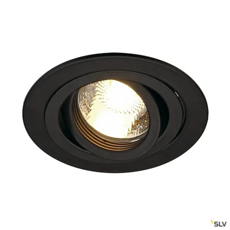 NEW TRIA 78, encastré de plafond intérieur, simple, rond, noir mat, GU10/QPAR51, 50W max, lames ressorts