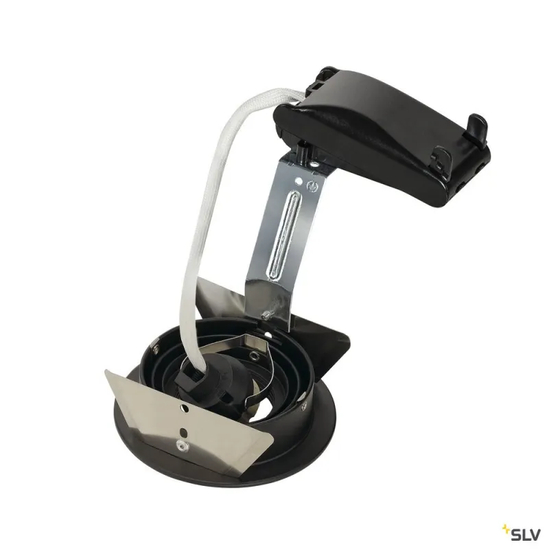 NEW TRIA 78, encastré de plafond intérieur, simple, rond, noir mat, GU10/QPAR51, 50W max, lames ressorts