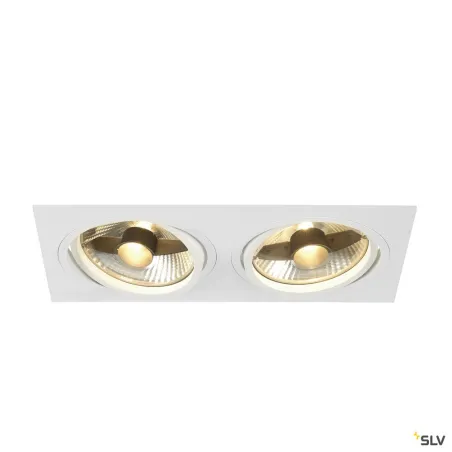 NEW TRIA 300, encastré de plafond intérieur, double, blanc mat, GU10/QPAR111, 2x 75W max, clips ressorts