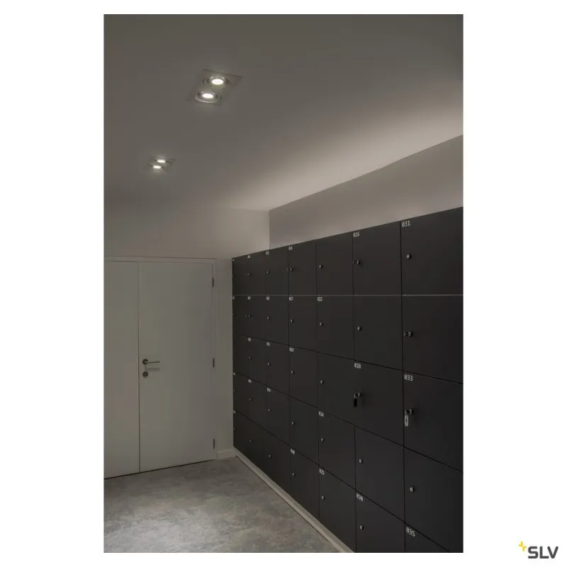 NEW TRIA 300, encastré de plafond intérieur, double, blanc mat, GU10/QPAR111, 2x 75W max, clips ressorts
