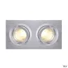 NEW TRIA 155, encastré de plafond intérieur, double, alu brossé, GU10/QPAR51, 2x 50W max, clips ressorts