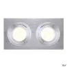 NEW TRIA 155, encastré de plafond intérieur, double, alu brossé, GU10/QPAR51, 2x 50W max, clips ressorts