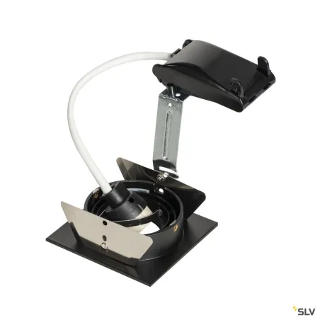NEW TRIA 78, encastré de plafond intérieur, simple, carré, noir mat, GU10/QPAR51, 50W max, lames ressorts