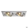 NEW TRIA 300, encastré de plafond intérieur, double, alu brossé, GU10/QPAR111, 2x 75W max, clips ressorts