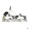 NEW TRIA 300, encastré de plafond intérieur, double, alu brossé, GU10/QPAR111, 2x 75W max, clips ressorts