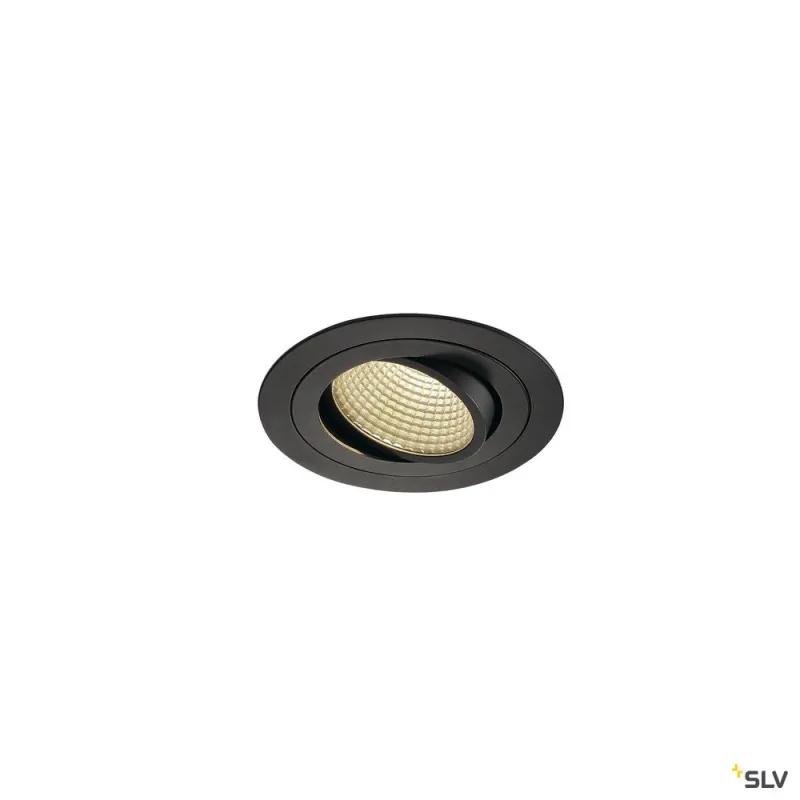 NEW TRIA 110, encastré de plafond intérieur, simple, rond, noir, LED, 14W, 3000K, clips ressorts, variable