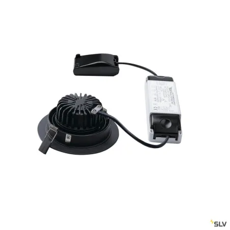 NEW TRIA 110, encastré de plafond intérieur, simple, rond, noir, LED, 14W, 3000K, clips ressorts, variable