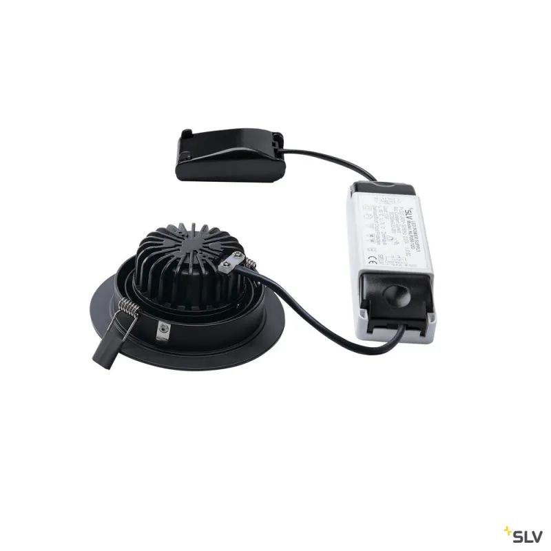 NEW TRIA 110, encastré de plafond intérieur, simple, rond, noir, LED, 14W, 2700K, clips ressorts, variable