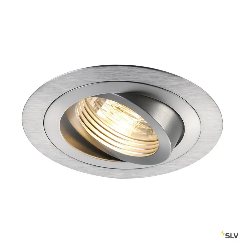 NEW TRIA 78, encastré de plafond intérieur, simple, rond, alu brossé, GU10/QPAR51, 50W max, clips ressorts