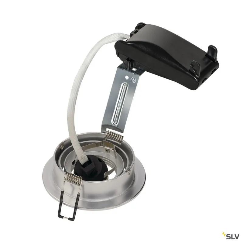 NEW TRIA 78, encastré de plafond intérieur, simple, rond, alu brossé, GU10/QPAR51, 50W max, clips ressorts