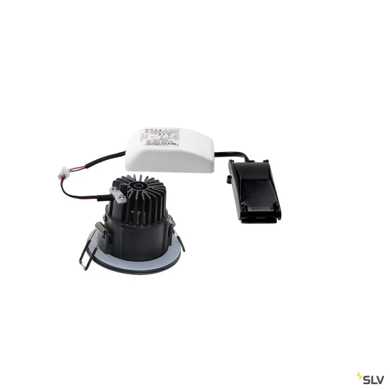 PATTA-F, encastré de plafond intérieur/extérieur, rond, noir, LED, 11W, 3000K, IP20/IP65, RT 2012, variable