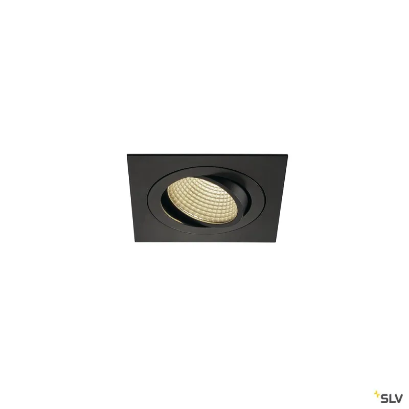 NEW TRIA 110, encastré de plafond intérieur, simple, carré, noir, LED, 14W, 3000K, clips ressorts, variable
