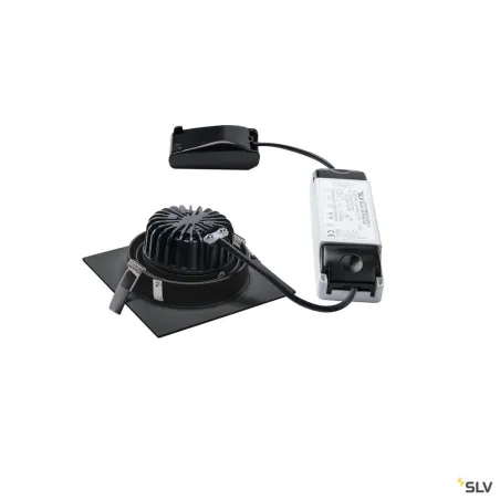 NEW TRIA 110, encastré de plafond intérieur, simple, carré, noir, LED, 14W, 3000K, clips ressorts, variable