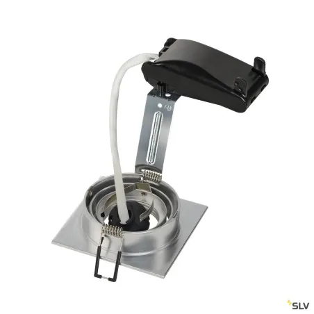 NEW TRIA 78, encastré de plafond intérieur, simple, carré, alu brossé, GU10/QPAR51, 50W max, clips ressorts