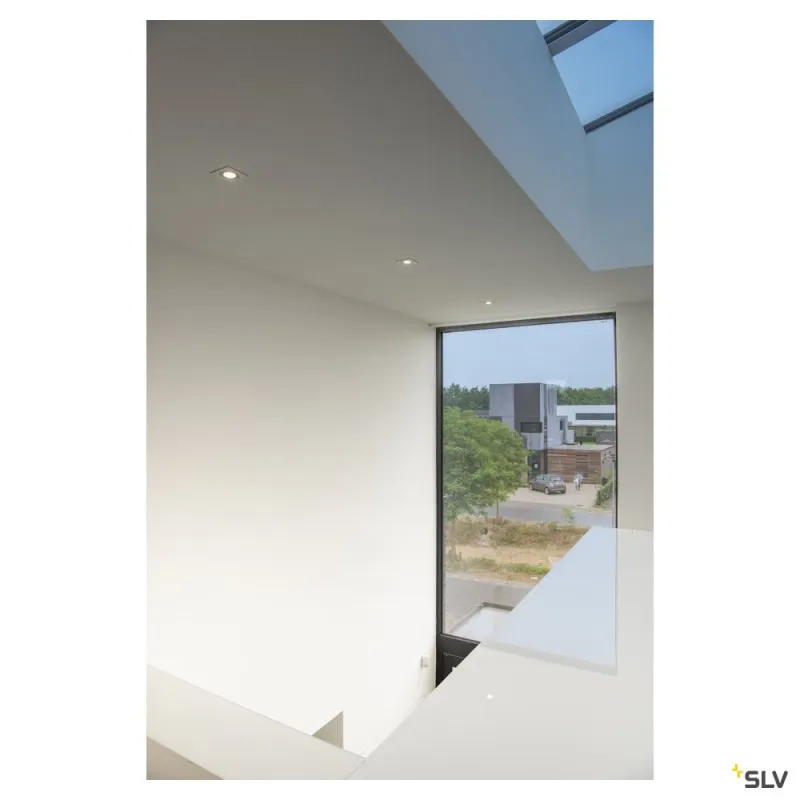 NEW TRIA 78, encastré de plafond intérieur, simple, carré, alu brossé, GU10/QPAR51, 50W max, clips ressorts