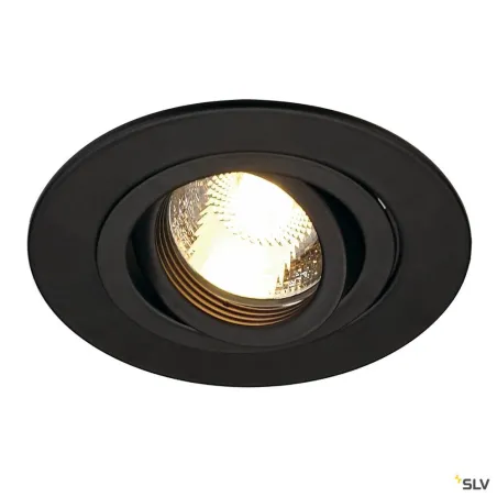 NEW TRIA 78 XL, encastré de plafond intérieur, simple, rond, noir mat, GU10/QPAR51, 50W max, clips ressorts