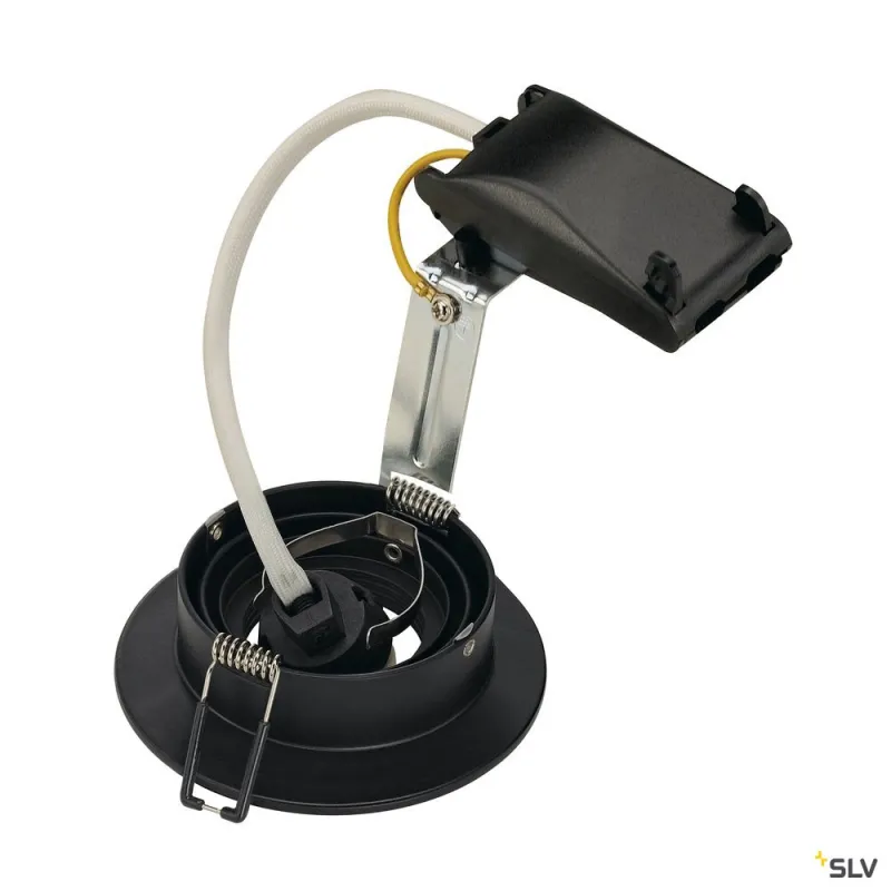 NEW TRIA 78 XL, encastré de plafond intérieur, simple, rond, noir mat, GU10/QPAR51, 50W max, clips ressorts