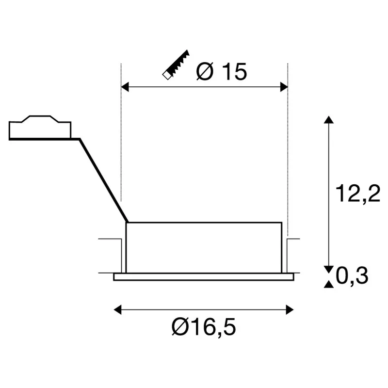 NEW TRIA 150, encastré de plafond intérieur, simple, rond, blanc mat, GU10/QPAR111, 75W max, lames ressorts