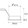 NEW TRIA 150, encastré de plafond intérieur, simple, rond, blanc mat, GU10/QPAR111, 75W max, lames ressorts