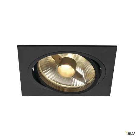 NEW TRIA 150, encastré de plafond intérieur, simple, carré, noir mat, GU10/QPAR111, 75W max, lames ressorts