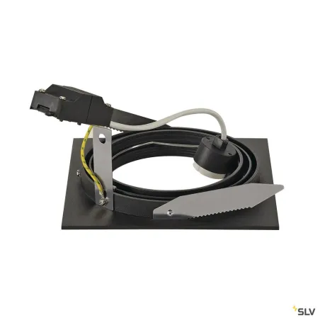 NEW TRIA 150, encastré de plafond intérieur, simple, carré, noir mat, GU10/QPAR111, 75W max, lames ressorts