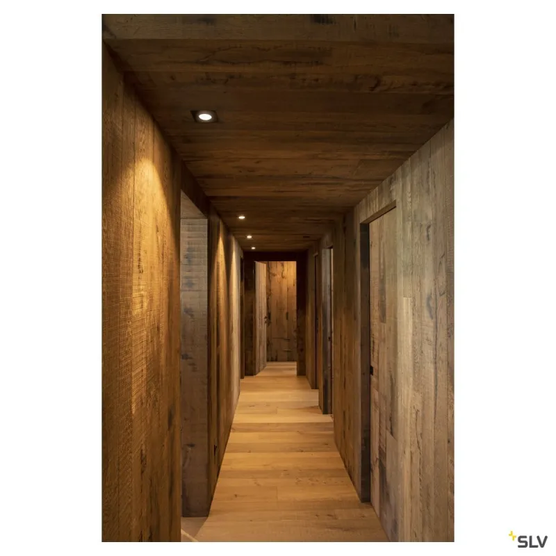 NEW TRIA 150, encastré de plafond intérieur, simple, carré, noir mat, GU10/QPAR111, 75W max, lames ressorts