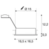 NEW TRIA 150, encastré de plafond intérieur, simple, carré, noir mat, GU10/QPAR111, 75W max, lames ressorts